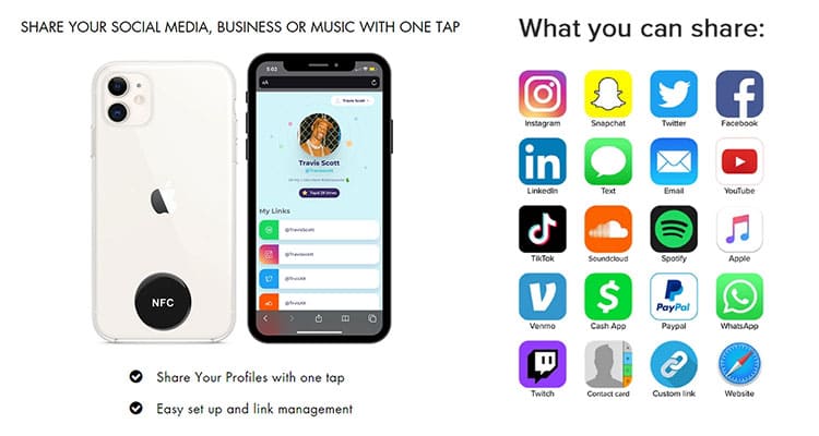 Nfc Tag Phone, Nfc Tags Social Media, Nfc Smart Sticker Tag