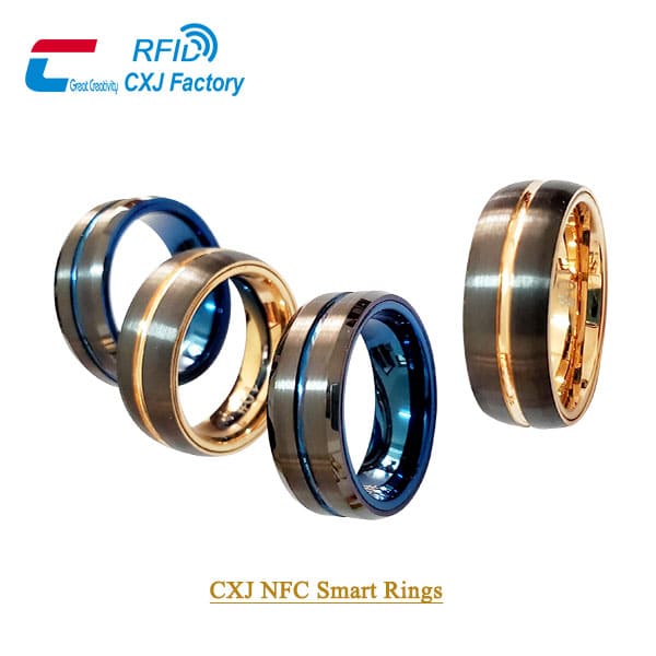 Nfc Titanium Steel Double Chip Waterproof Smart Ring For