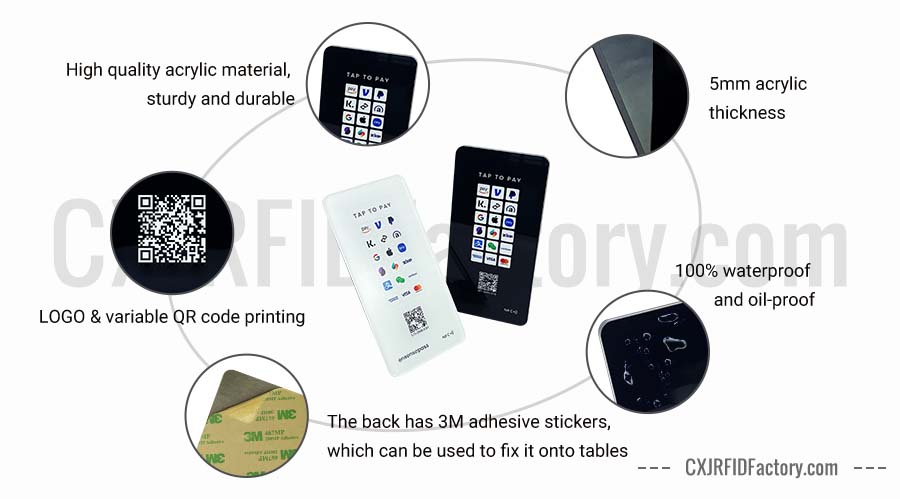 CXJ Acrylic QR Code NFC Tag Details