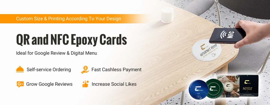 CXJ QR And NFC Waterproof Sticker Google Review Epoxy Card