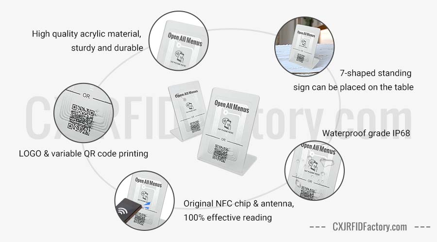 Transparent Acrylic QR Code Stand Details