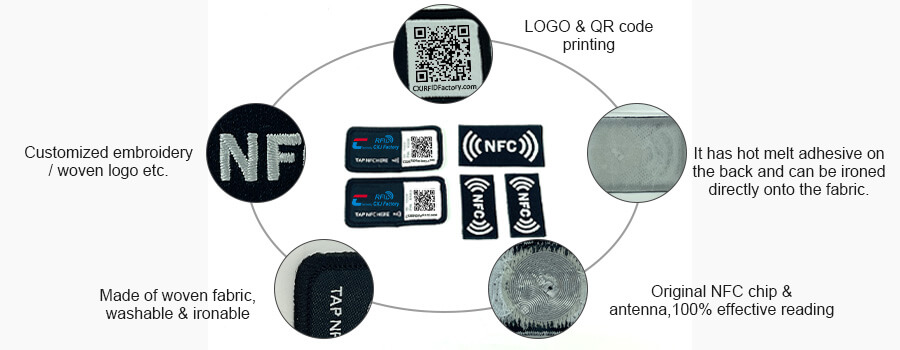 QR Code NFC clothing tag details