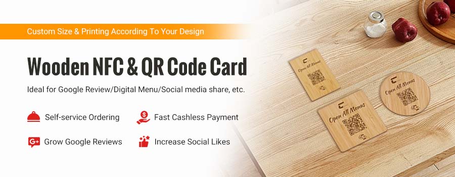 CXJ Wooden QR Code NFC Tag Smart Card Eco-friendly Card