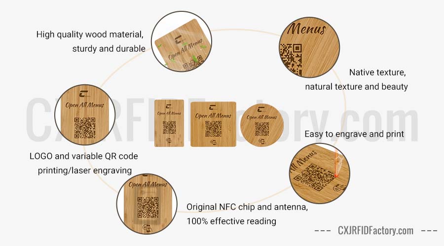 Wooden NFC and QR Card Details