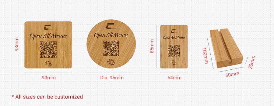 Various wooden card size